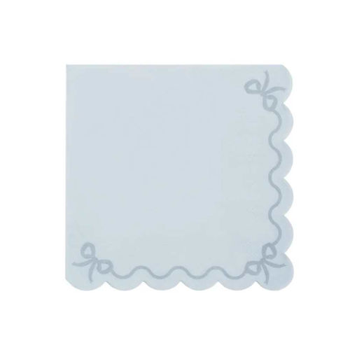 Picture of PAPER NAPKIN RUFFLED BABY BLUE 33X33CM - 12 PACK